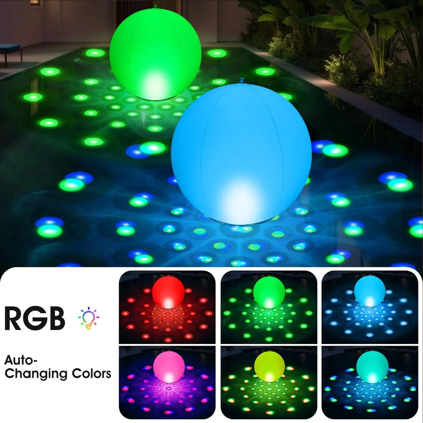 Light Up Beach Balls 40cm Inflatable with Remote Control Waterproof LED Toy for Family Party Swimming Summer Night Outdoor Peaceful Pleasures Health and Wellness
