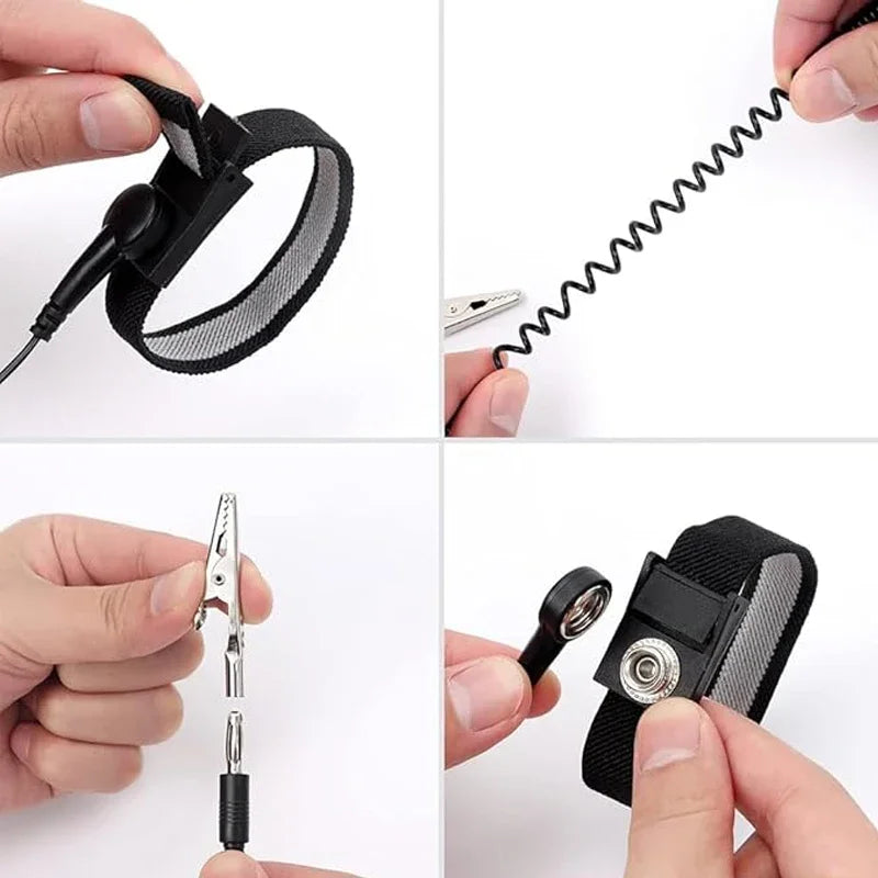 Anti-Static ESD Wrist Strap with Grounding Cable | 1MΩ Resistor