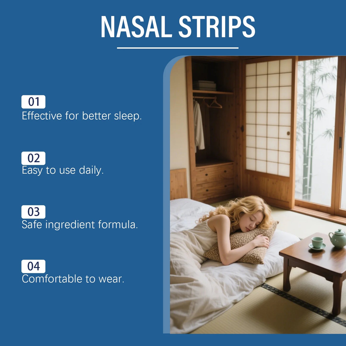 Nighttime Nasal Strips – Breathable, Gentle, All Skin Types