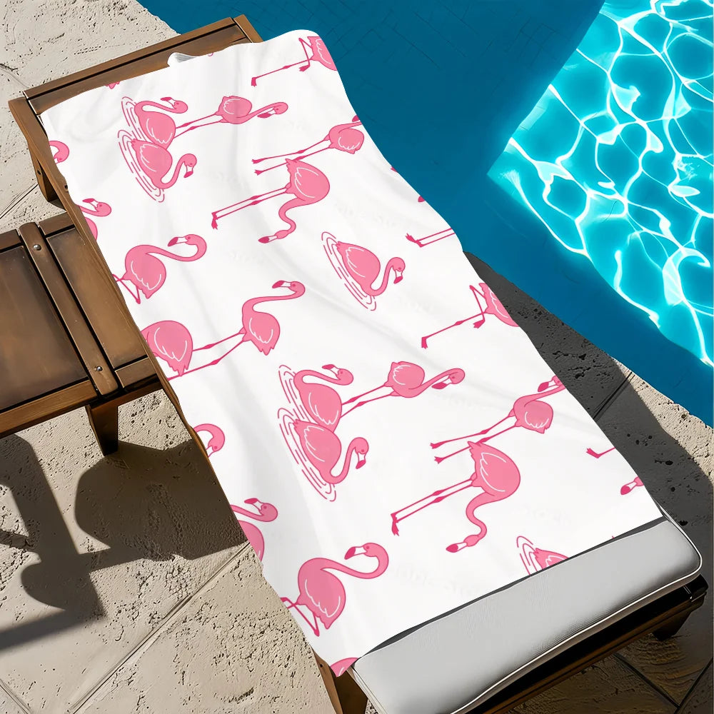 Flamingo Quick-Dry Beach Towel | Soft Pool & Travel Towel Quick-Dry Beach Towel Peaceful Pleasures Health and Wellness z2 STJ90x180CM