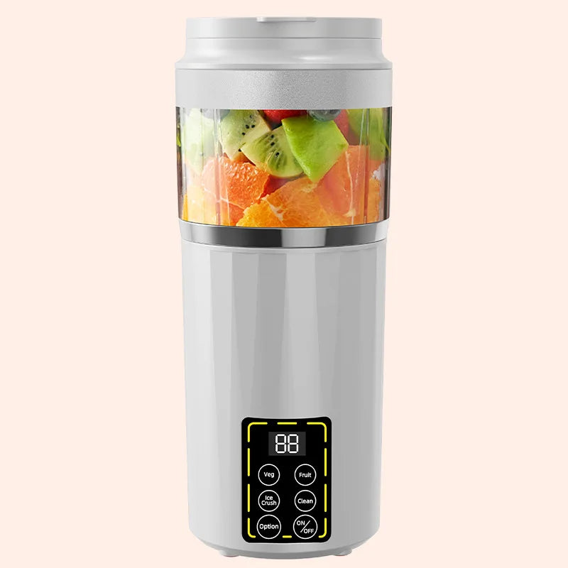 Portable USB Juicer Blender Cup – Digital Display, 600ml