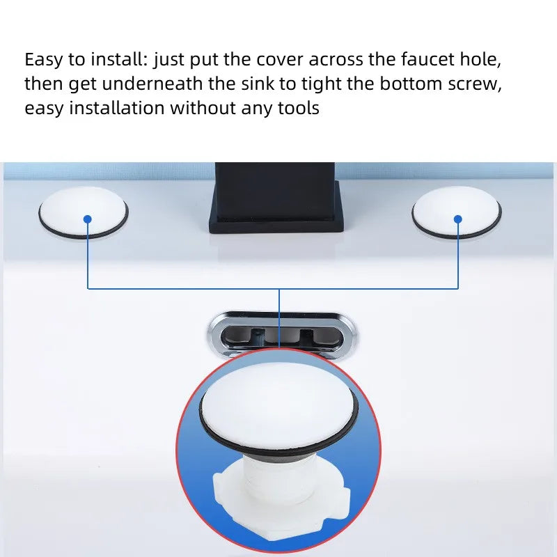 Sink Faucet Hole Cover Blanking Plug – White Basin Cap