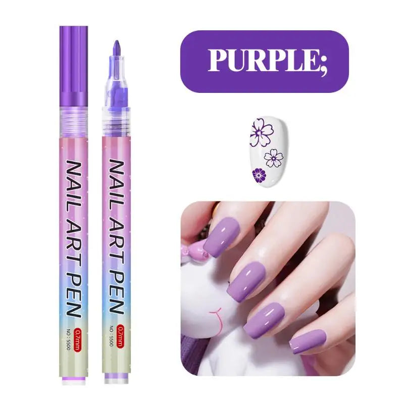 Nail Art Graffiti Pens – Quick-Dry 3D Dot Liner Set (1 or 12pc)