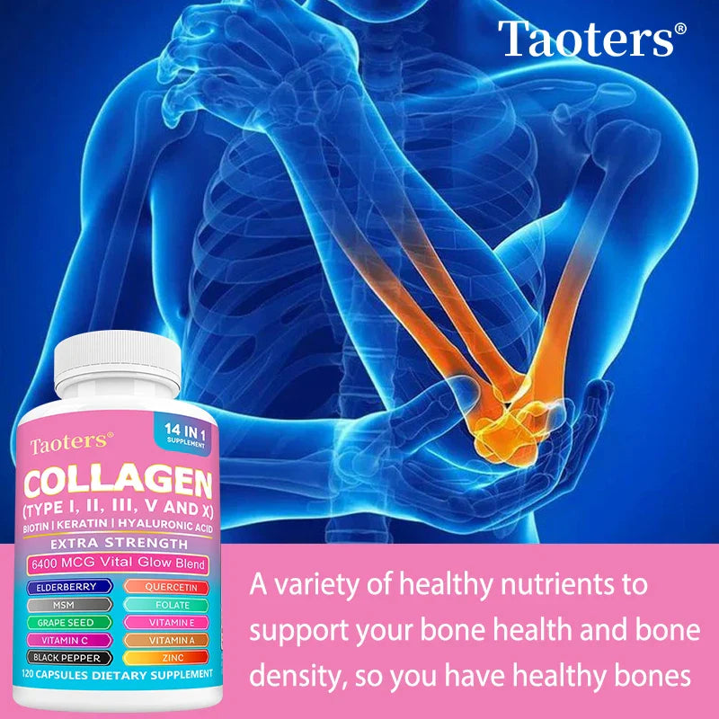 Multi Collagen Peptides Capsules – Biotin, Keratin & Hyaluronic Acid