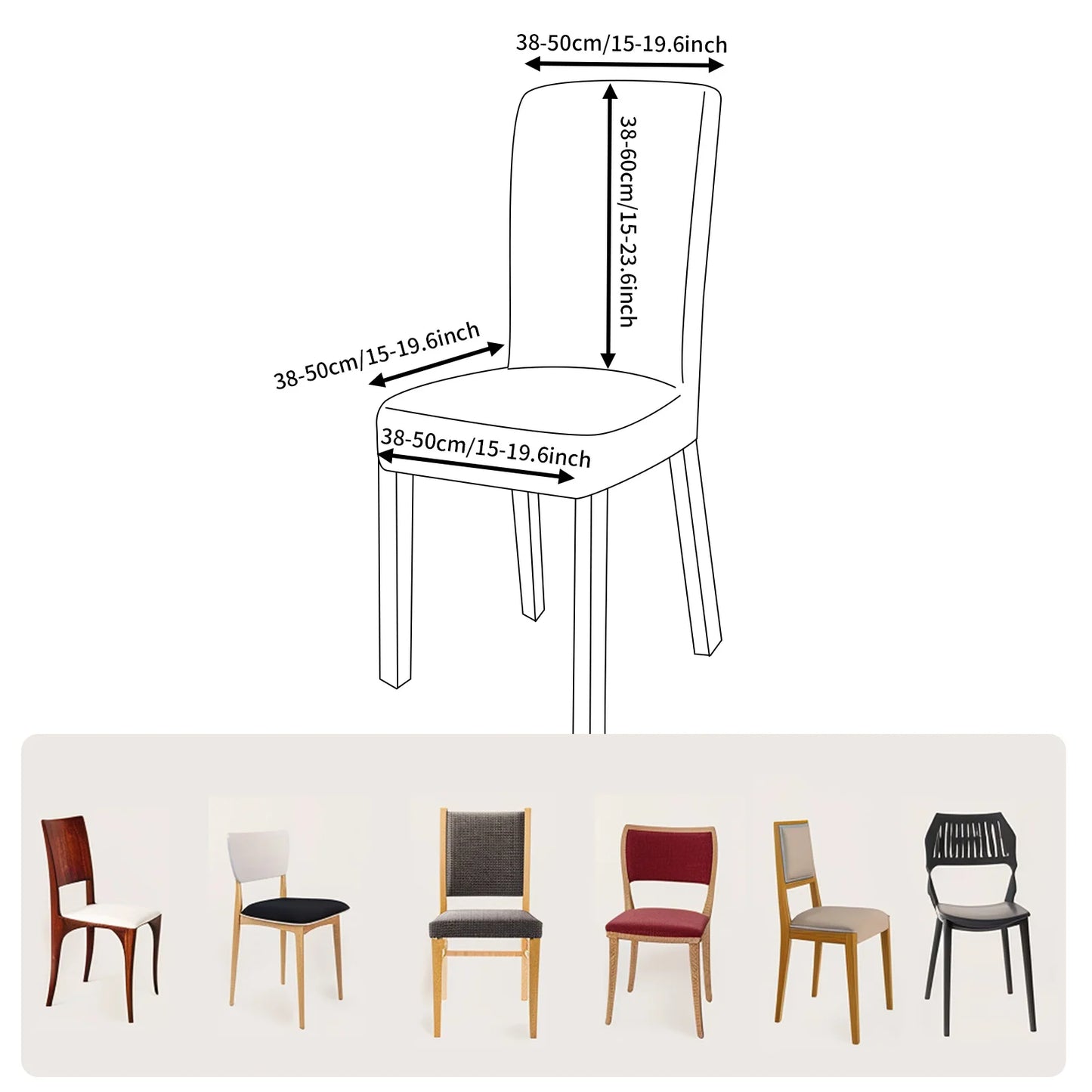 Dining Room Chair Cover Set of 8/4 High Stretch Slipcover Removable NonSlip Seat Protector for Home Party Hotel Wedding Ceremony Peaceful Pleasures Health and Wellness