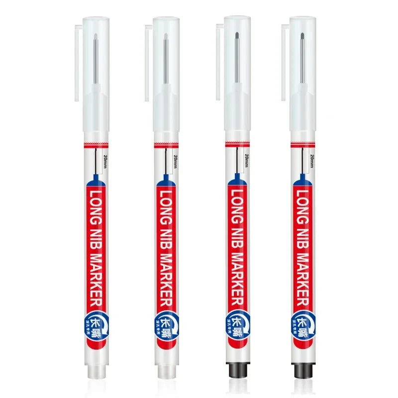 4-Pack 20mm Long Nib Deep Hole Marker Pens | Woodworking Metal