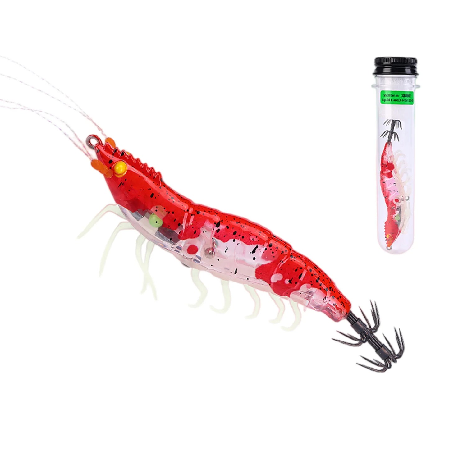 Hard Fishing Lures with 3D Holographic Eyes & Treble Hook Slow-Sinking Sea Fishing Hard Lure Double-Layer Rust-Proof for Octopus Peaceful Pleasures Health and Wellness Red