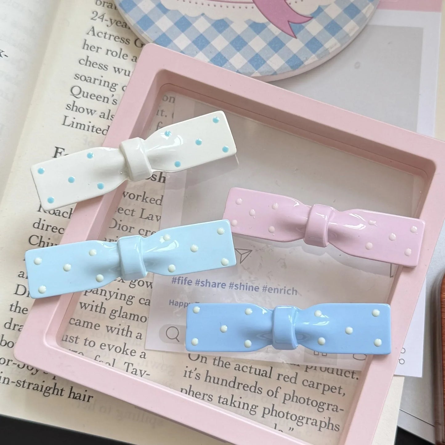 Cute Polka Dot Bow Hair Clip – Bowknot Barrette for Women & Girls