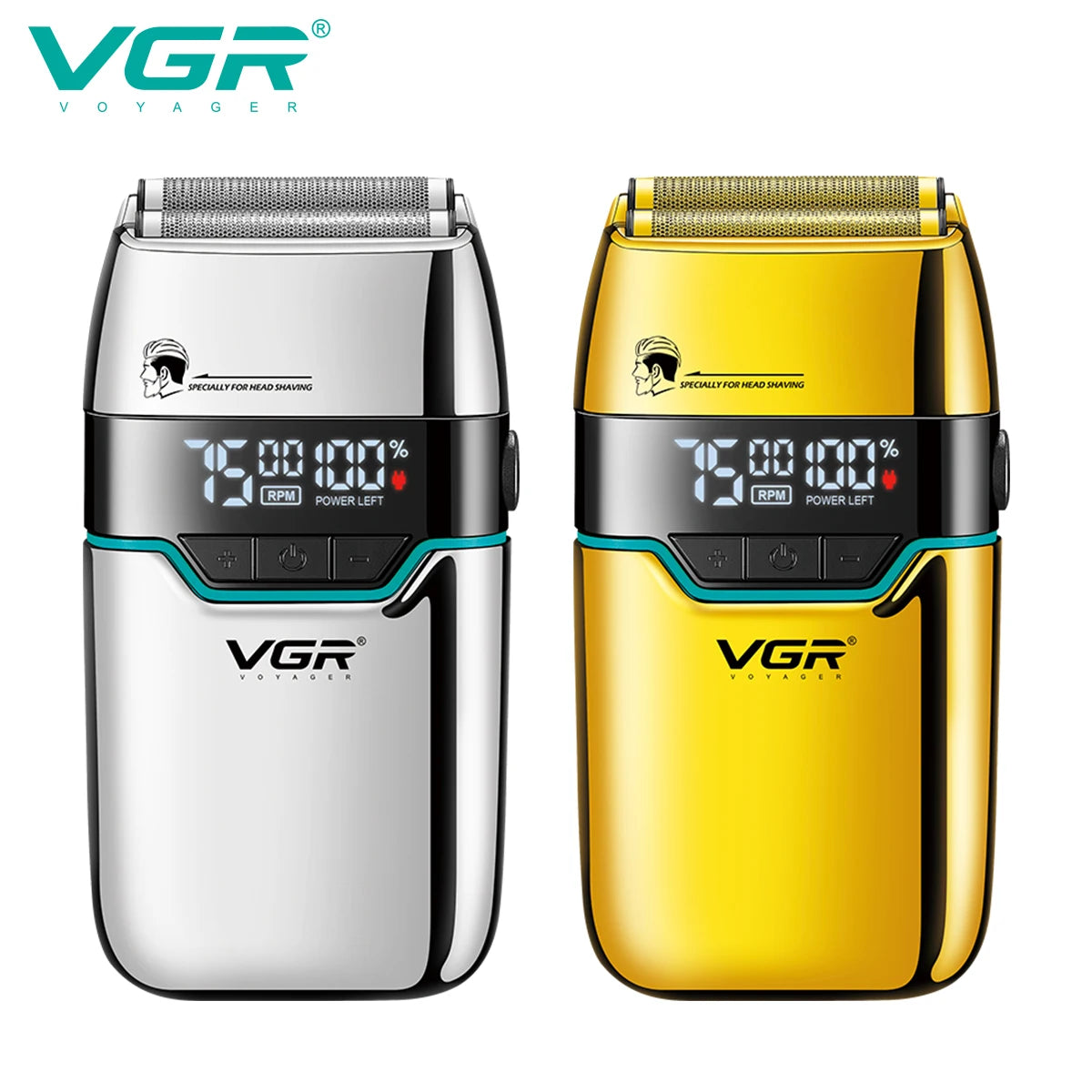 VGR 350 Men's Shaver Convenient Shaver Intelligent Digital Hair Trimming Deep Cleaning Shaver Metal Body Electric Whitening Devi Peaceful Pleasures Health and Wellness