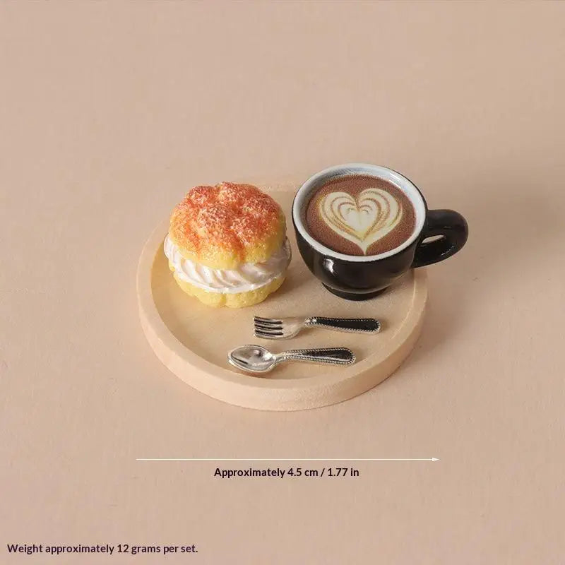 Miniature Coffee & Pastry Set | 1:12 Dollhouse Kitchen Accessory