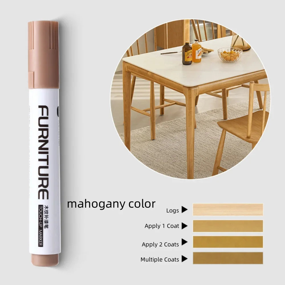 Furniture Markers Touch Up, Wood Floor Scratch Repair Kit, 12 Colors Markers for Scratches, Stains, Wood Floors, Tables, Desks Peaceful Pleasures Health and Wellness mahogany color