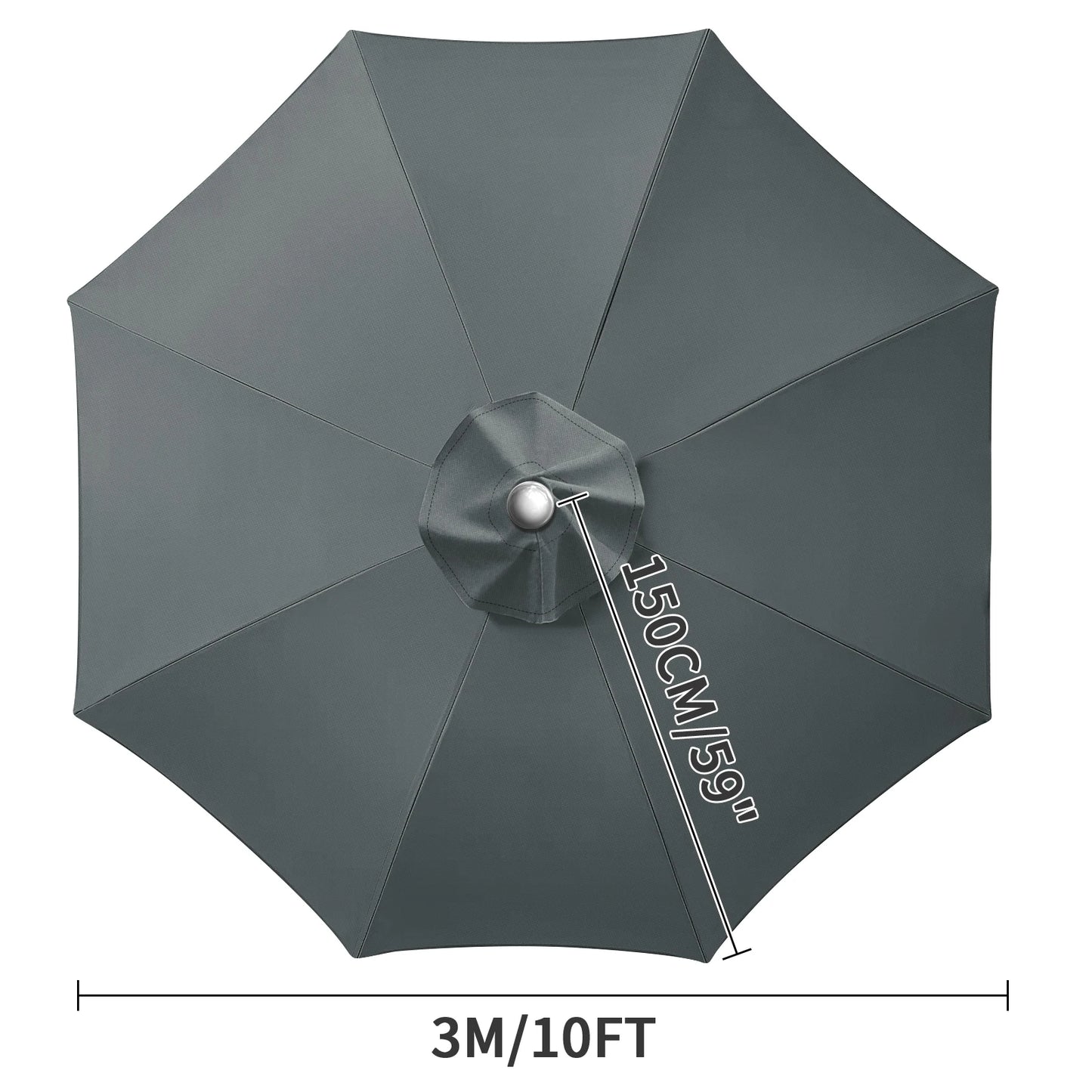 Waterproof Patio Umbrella Replacement Canopy 6 & 8 Rib