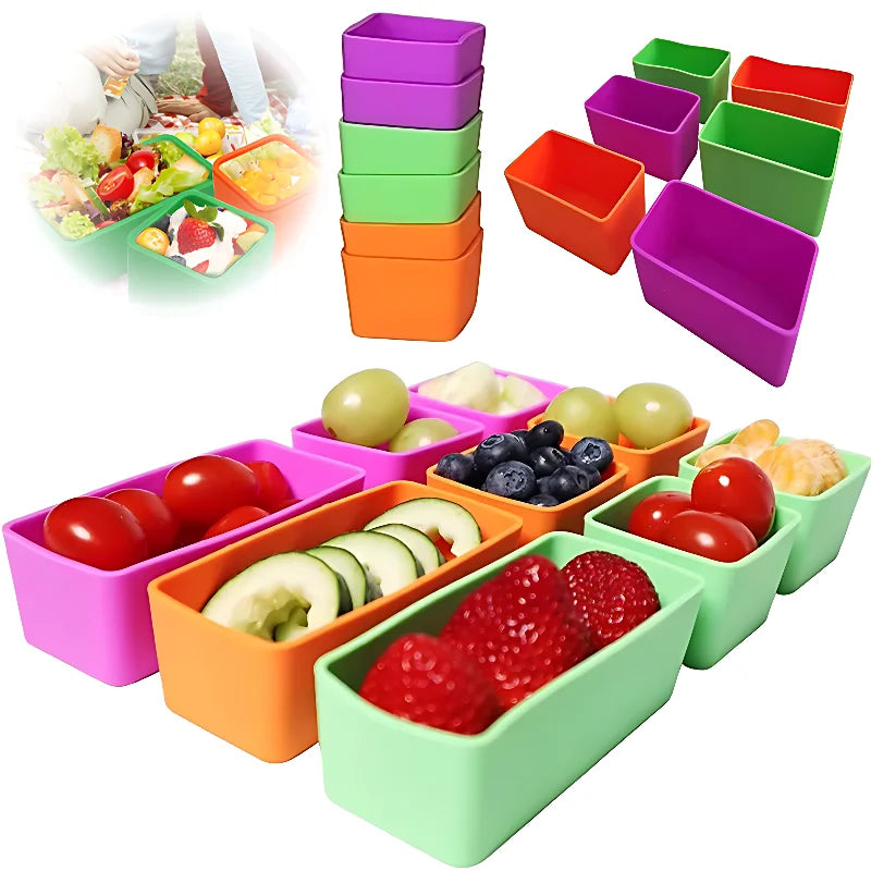 Reusable Silicone Bento Box Divider Cups – 1-6 Pack
