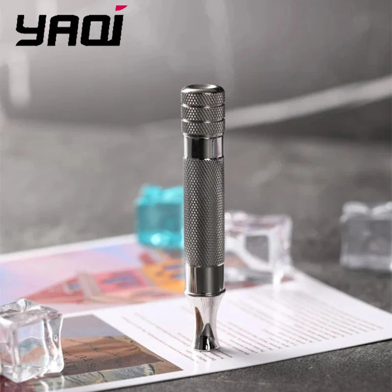 2026 Yaqi Diagonal Stainless Steel Safety Razor Handle Lightweight Design for Versatile Use Personal Grooming Tool Peaceful Pleasures Health and Wellness