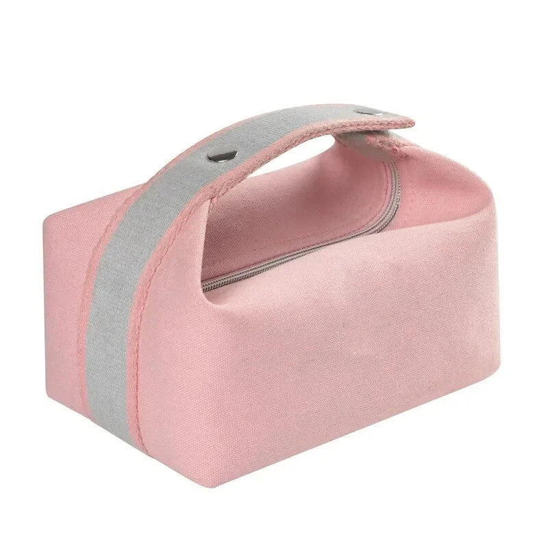 Large Canvas Makeup Bag – Portable Travel Cosmetic Pouch