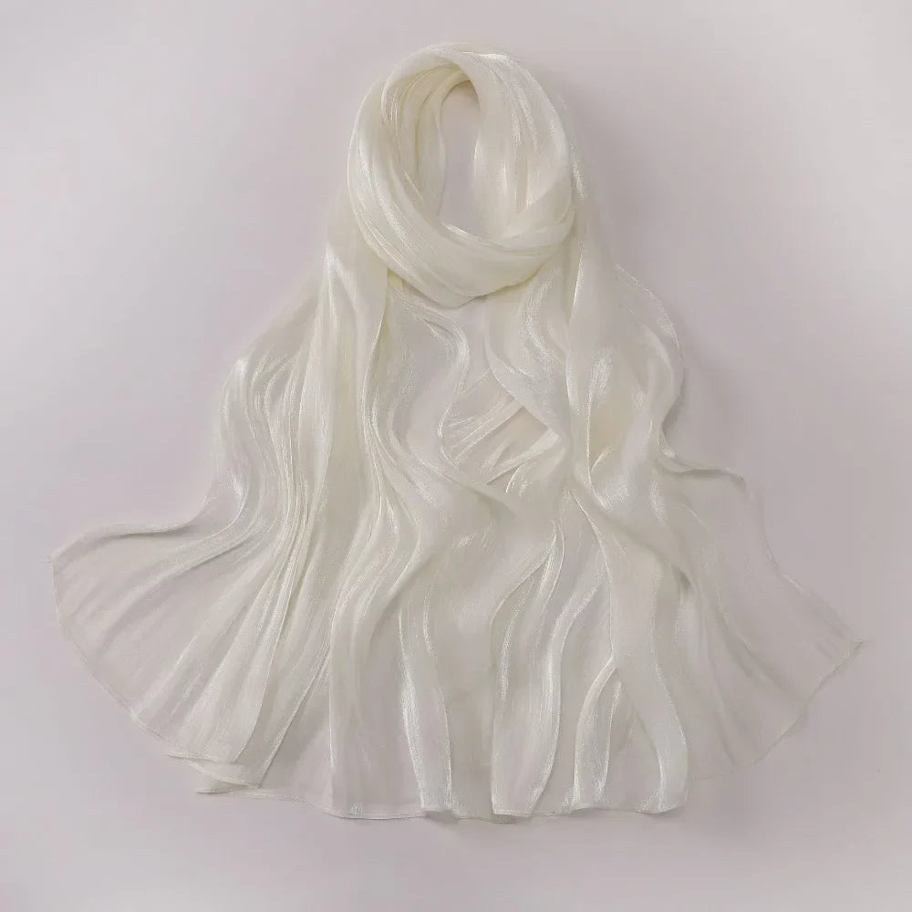 Women's Solid Chiffon Hijab Scarf – Long Lightweight Shawl Wrap