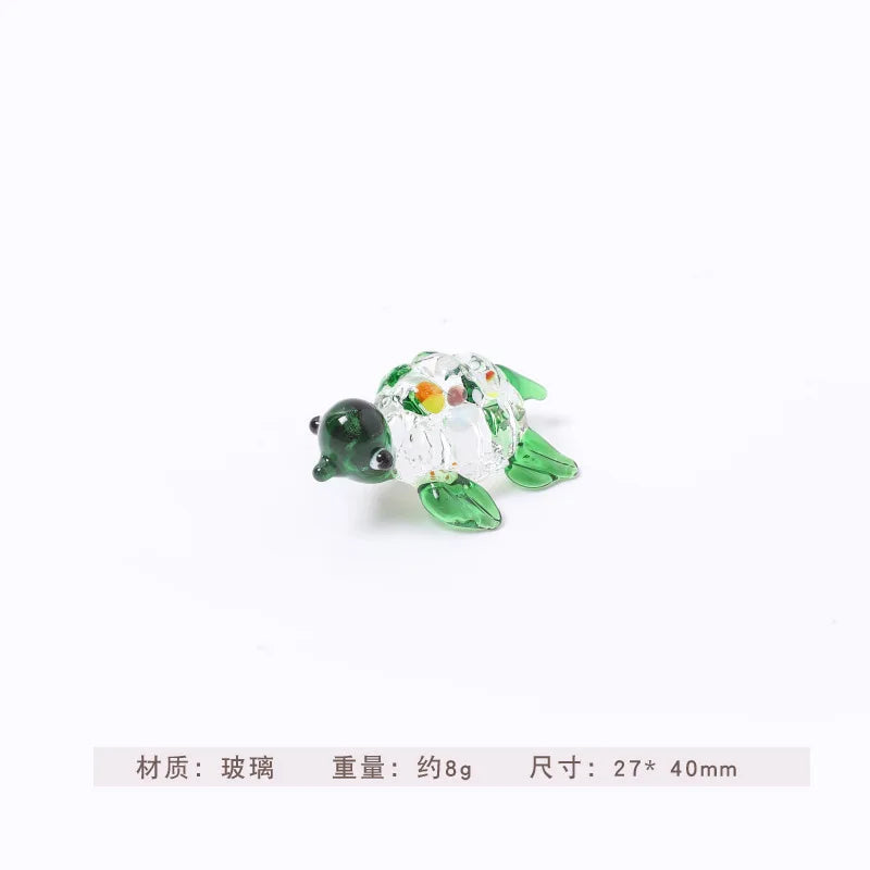 Attractive Miniature Handicraft Long Lasting Miniature Decor Adorable Decorative Wear-resistant Glass Mini Figures Home Decor Peaceful Pleasures Health and Wellness green