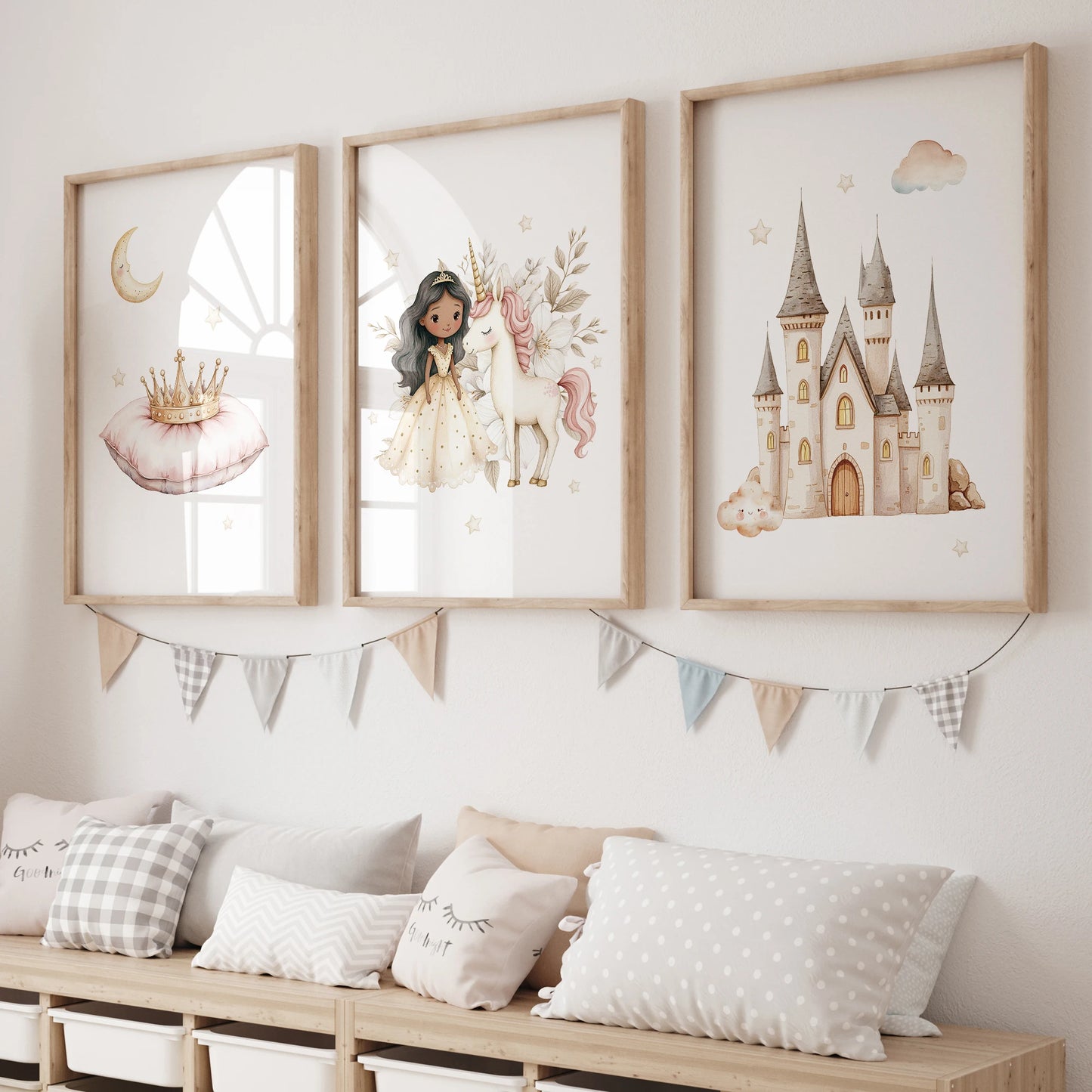 Princess Castle Canvas Wall Art Print | Kids & Girl's Room Decor