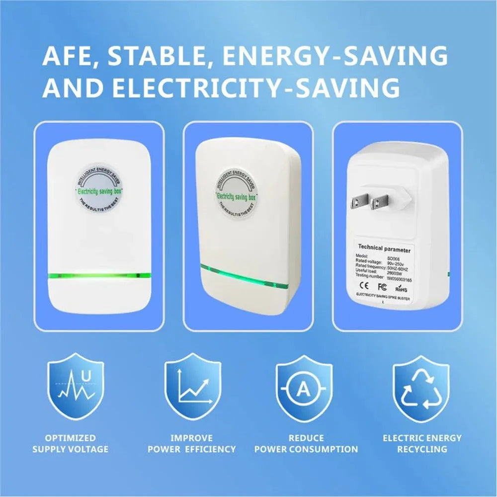 Power Saver Stable Voltage Electricity Saving Box 90V-250V EU Plug For Home Office Lower Energy Costs Peaceful Pleasures Health and Wellness