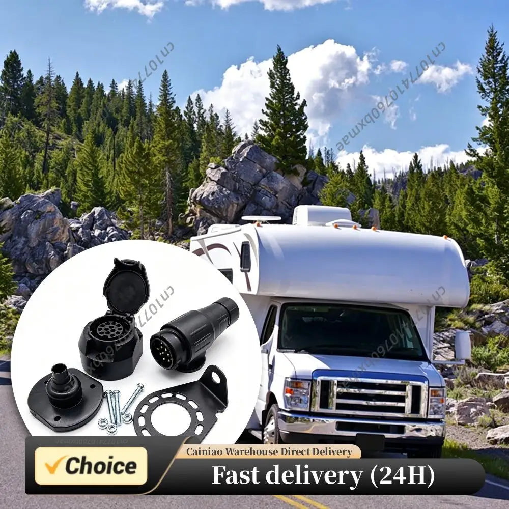 12V 13 Pin Trailer Plug Caravan Accessories Towing Socket Socket Plug Converter Caravan Trailer Electrics Plug for Car Truck RV Peaceful Pleasures Health and Wellness