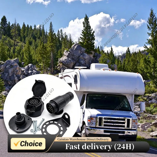 12V 13 Pin Trailer Plug Caravan Accessories Towing Socket Socket Plug Converter Caravan Trailer Electrics Plug for Car Truck RV Peaceful Pleasures Health and Wellness