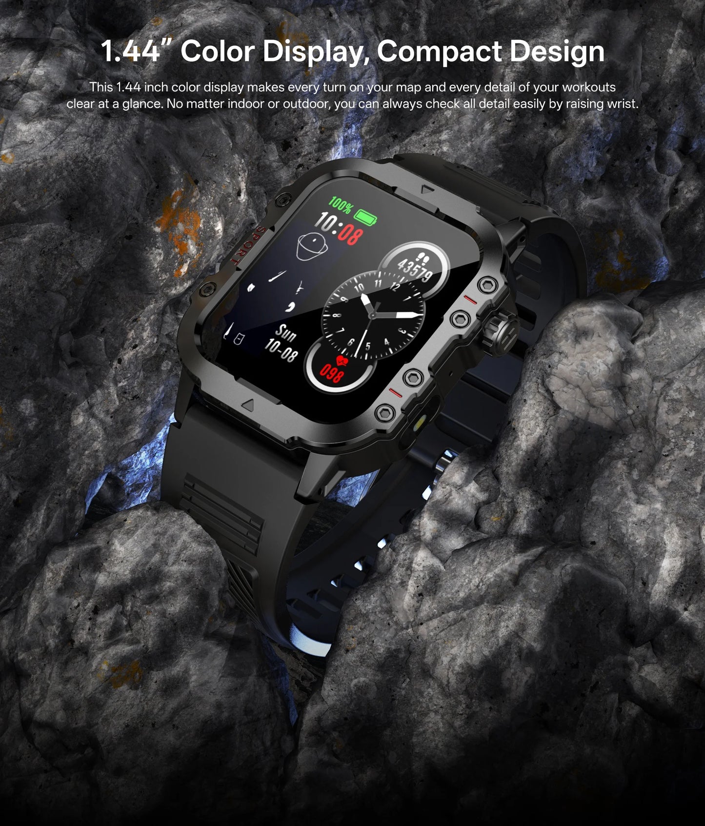 COTAUL Smart Watch 1.44" Bluetooth Call & Health Tracker | Men Women