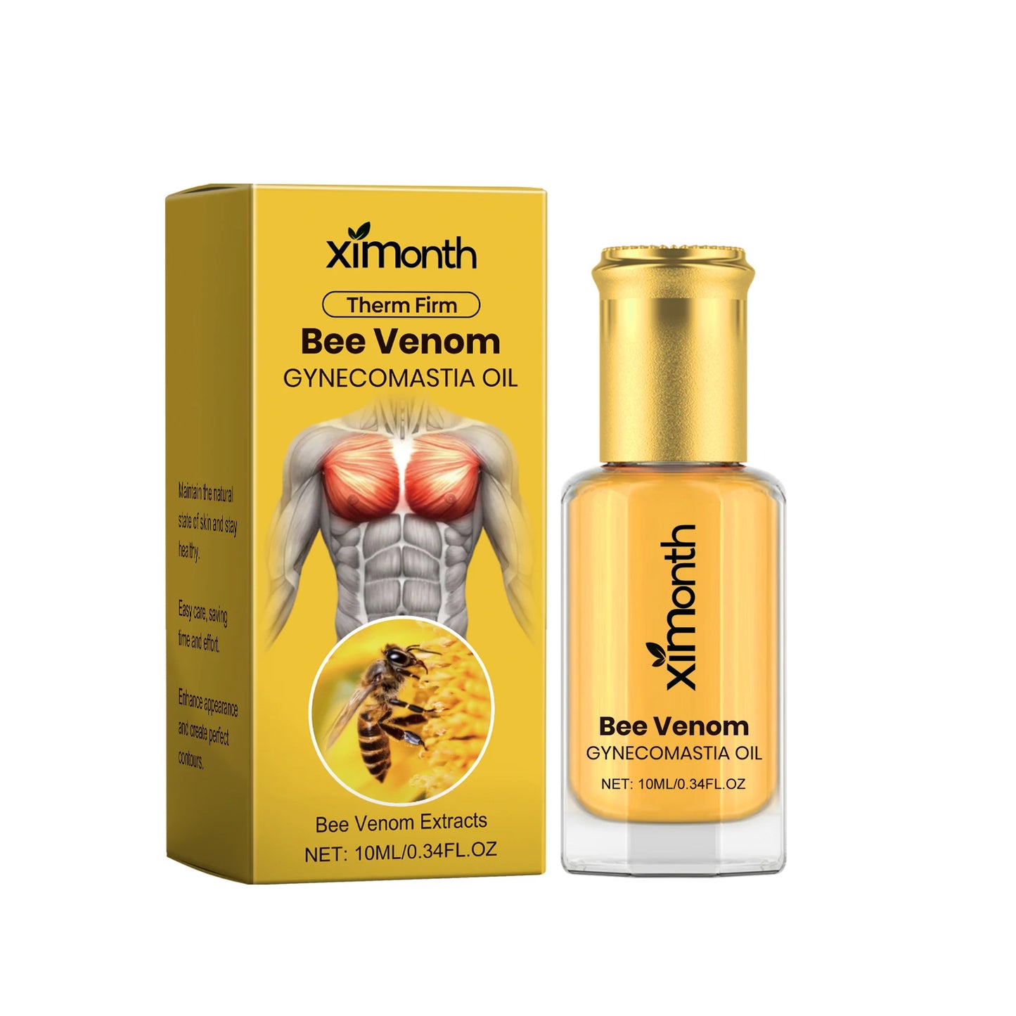 Bee Venom Men's Chest Firming Massage Oil | Contouring