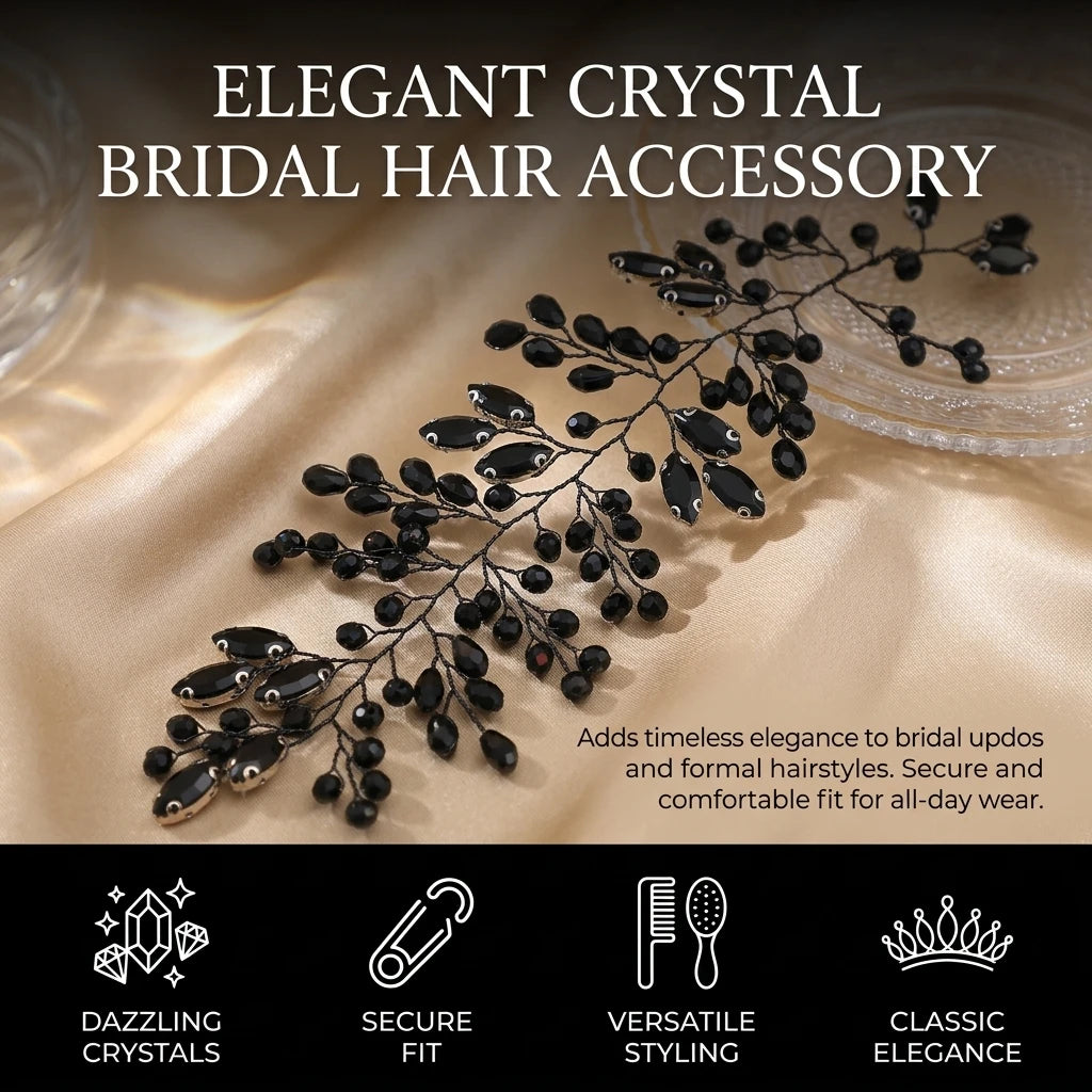 Crystal Bridal Hairpiece Elegant Wedding Headpiece For Women With Alloy Rhinestone Design Peaceful Pleasures Health and Wellness