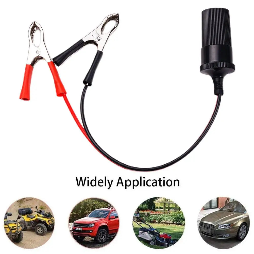 12V Power Car Cigarette Lighter Female To Alligator Battery Connector Auto To Adapter Terminal Clip-on Clip Extension New Peaceful Pleasures Health and Wellness
