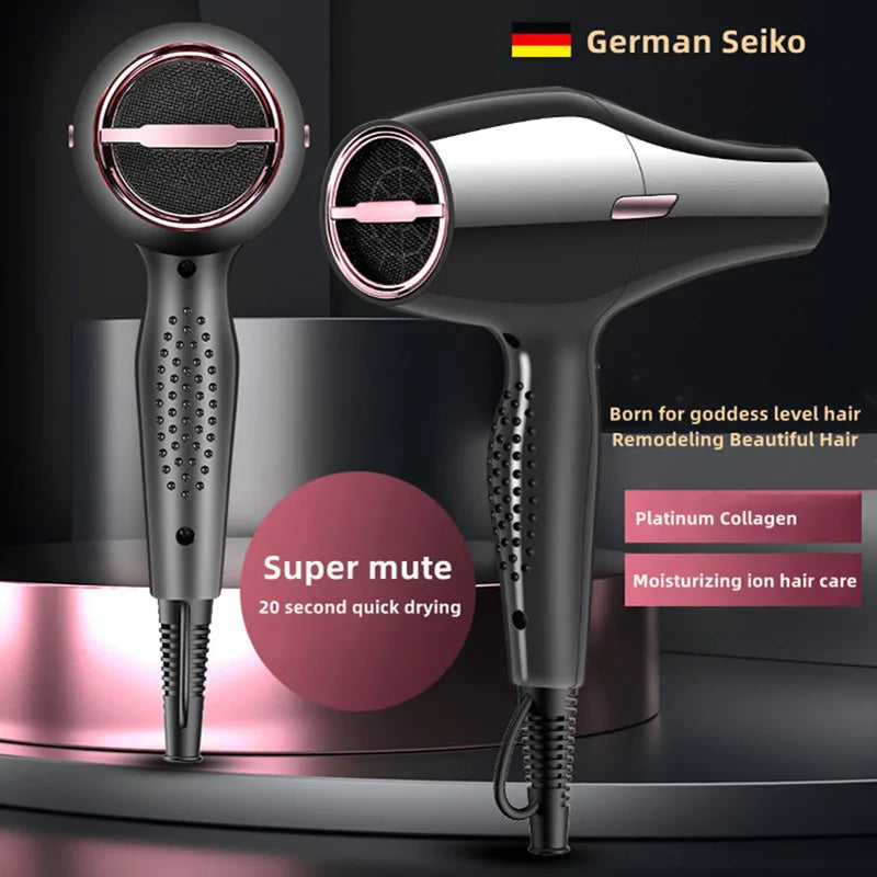 Professional Hair Salon Hair Dryer 3000W High-Power Strong Wind Speed Dry Blue Light Ion Mute Home Salon Hair Styling Tool Peaceful Pleasures Health and Wellness