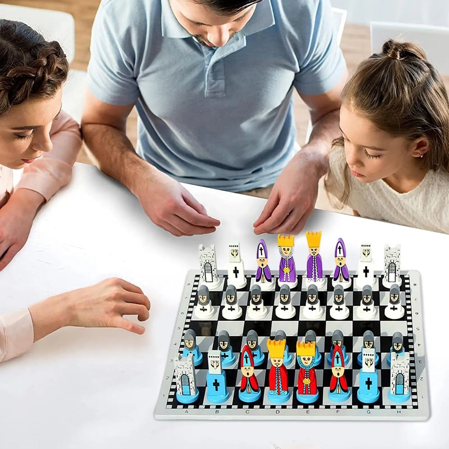 Portable Wooden Chess Set – Cartoon Pieces & Travel Board Game Wooden Board Game Peaceful Pleasures Health and Wellness