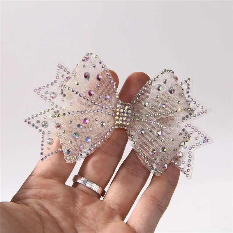 Rhinestone Bow Shoe Clips – Mesh Diamond Wedding Buckles
