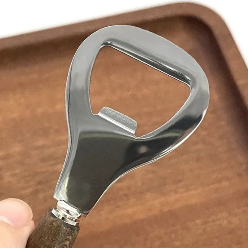 Wooden Handle Beer Bottle Opener | Stainless Steel & Wood