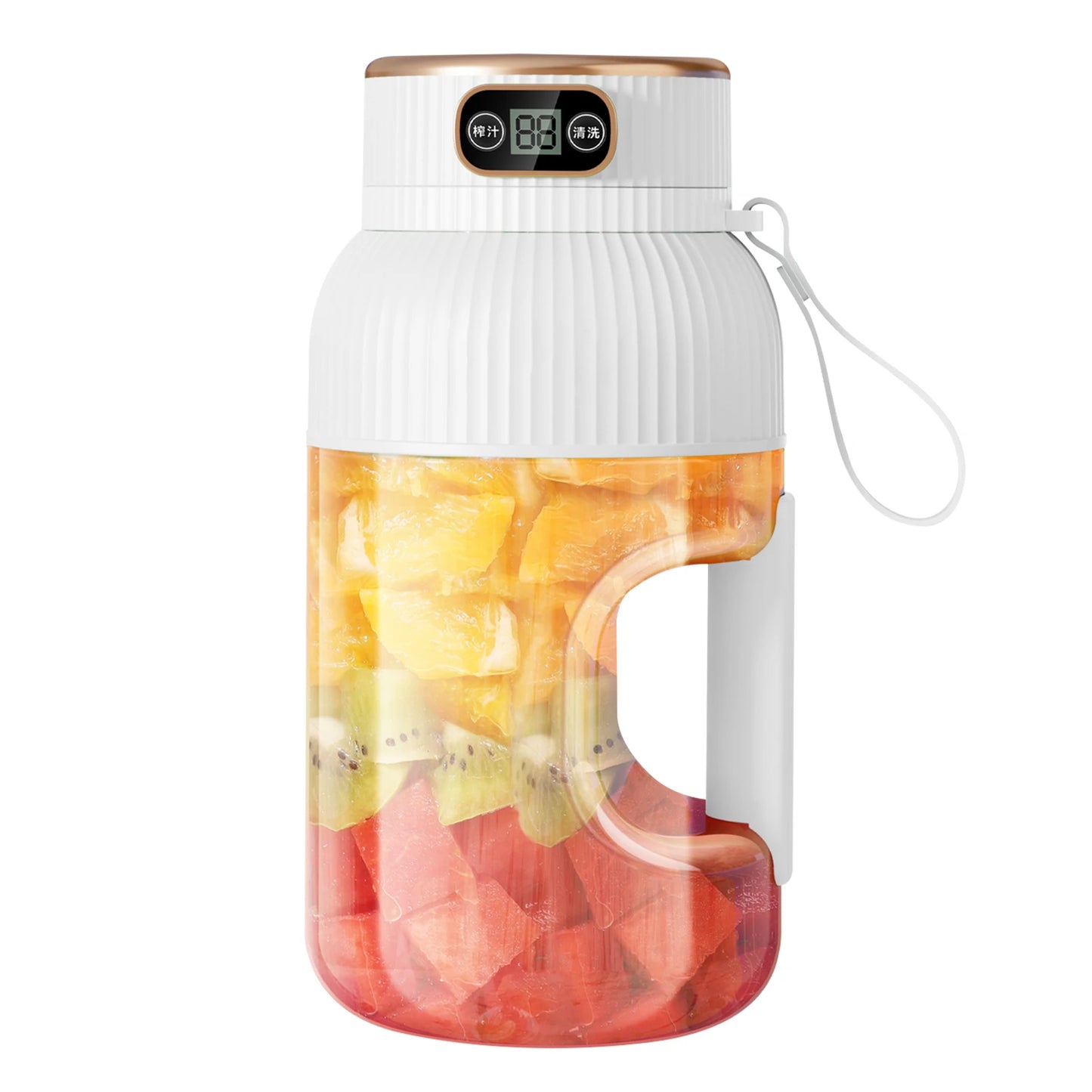 Fruit Juicer Cup Portable Electric Fruit Mixer Stirrng Cup Large Capacity Smoothie Quick Making Bottle Suitable Juice Production Peaceful Pleasures Health and Wellness White