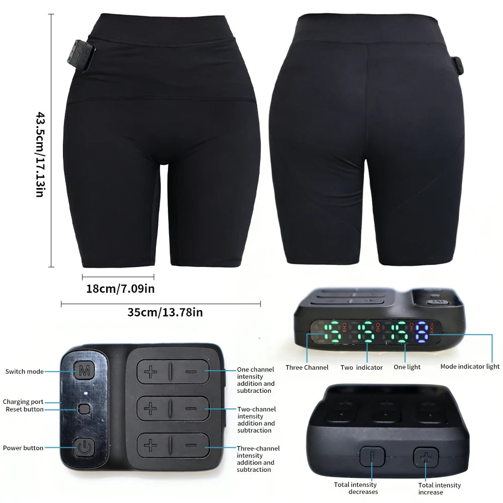 VamsLuna EMS Muscle Stimulator Shorts | 3-Zone Wireless Massage