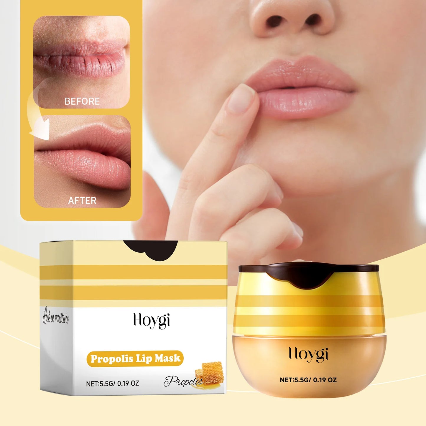 Propolis lip mask fades lip lines anti-crack protection lip balm moisturizes hydrating and lip care lip mask Peaceful Pleasures Health and Wellness
