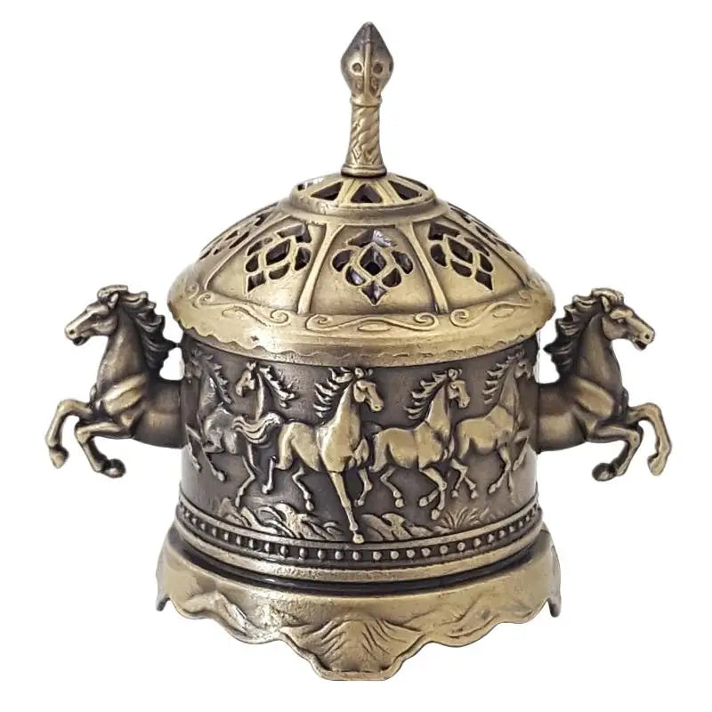 Creative Elephant Alloy Incense Burner Vintage Hollow Out Design Sandalwood Aromatherapy Stove For Yoga Spa Meditation Room Peaceful Pleasures Health and Wellness A