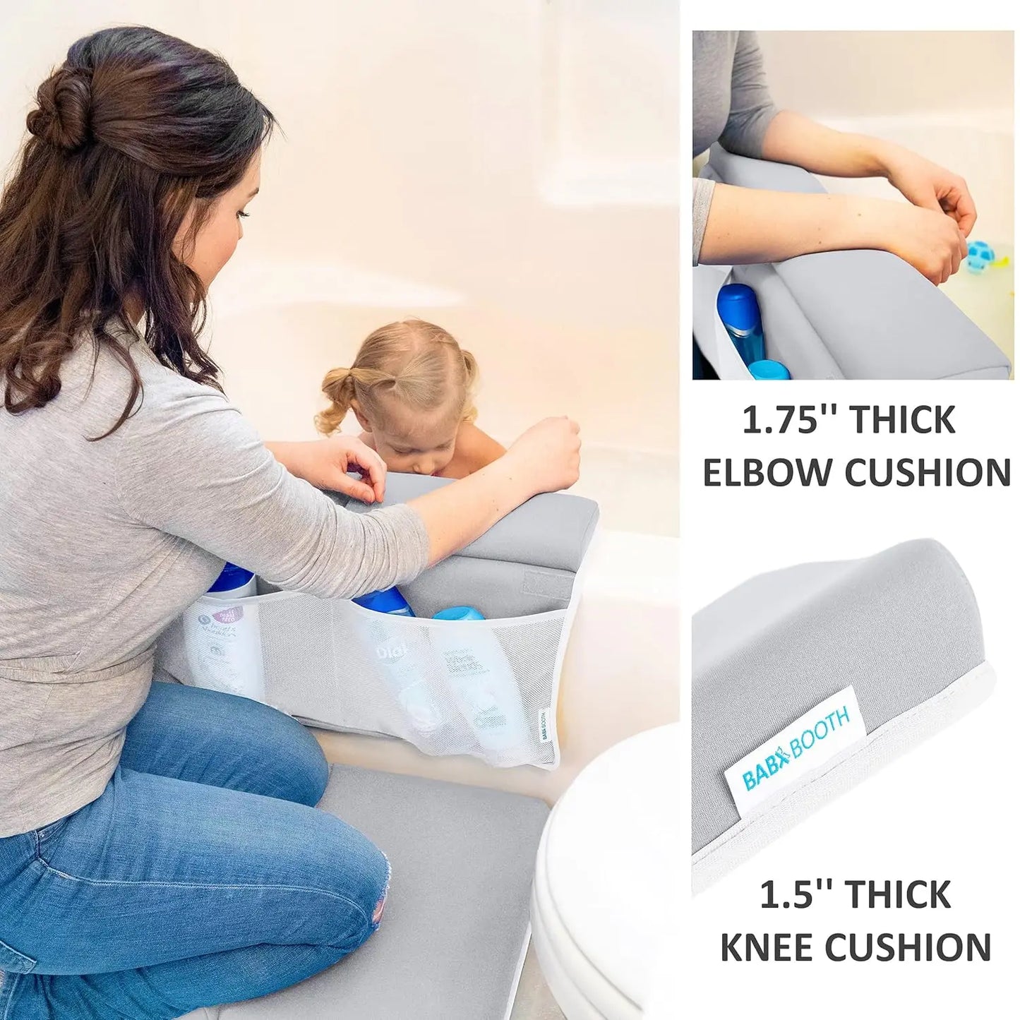Baby Bath Kneeling Pad Set – Thick Foam, Elbow Rest & Storage Pockets Peaceful Pleasures Health and Wellness