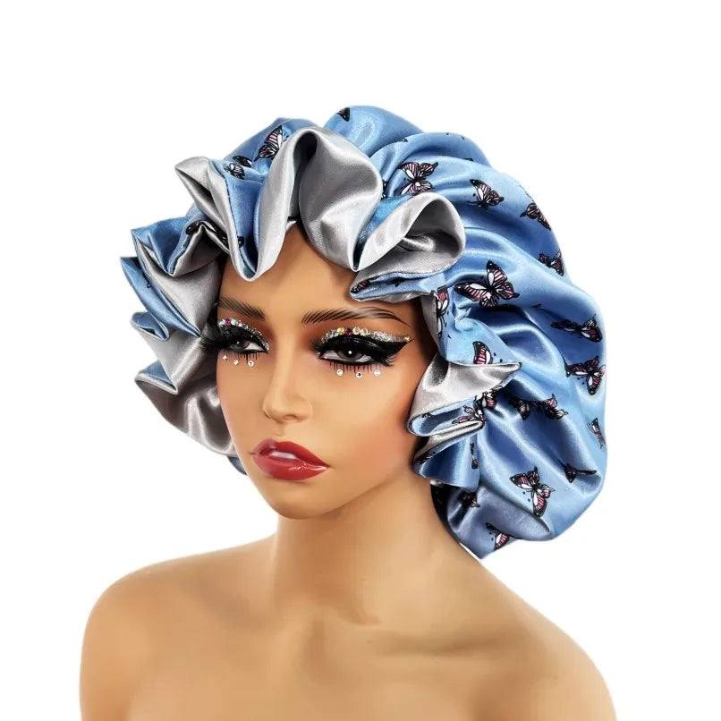 Large Satin Sleep Bonnet Cap – Silky Night Hair Cover Women