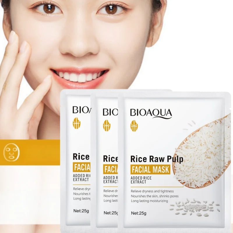 Rice Puree Facial Mask – Rice & Grape Seed Extract Sheet Mask