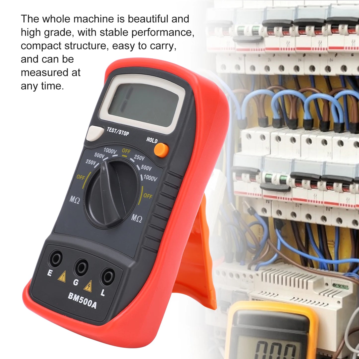 BM500A 1000V LCD Resistance Tester Digital Insulation Meter Megohm