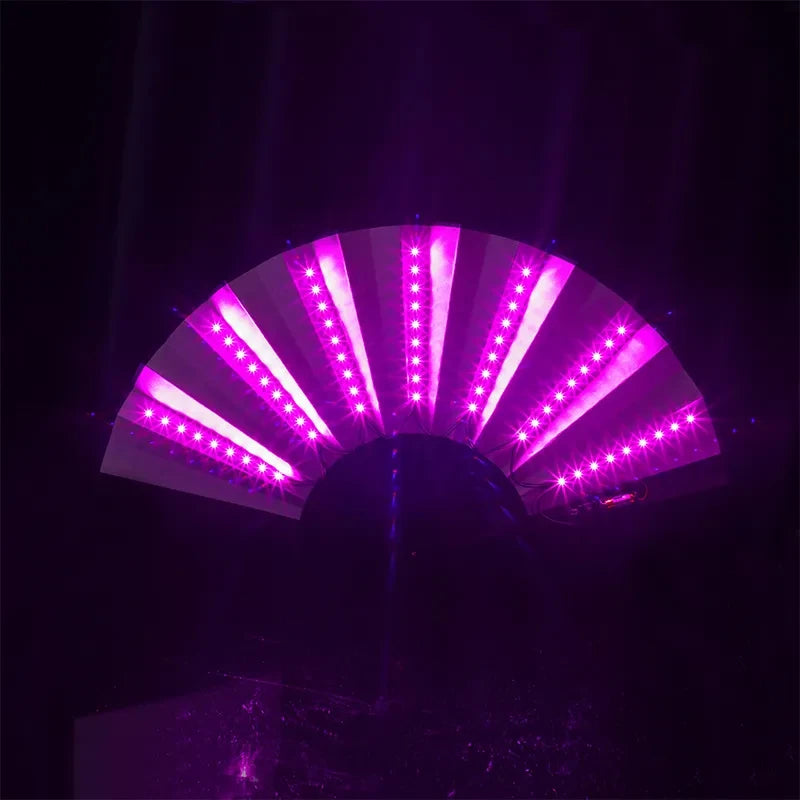 LED Glow Folding Hand Fan – Rave, Festival & Party Accessory