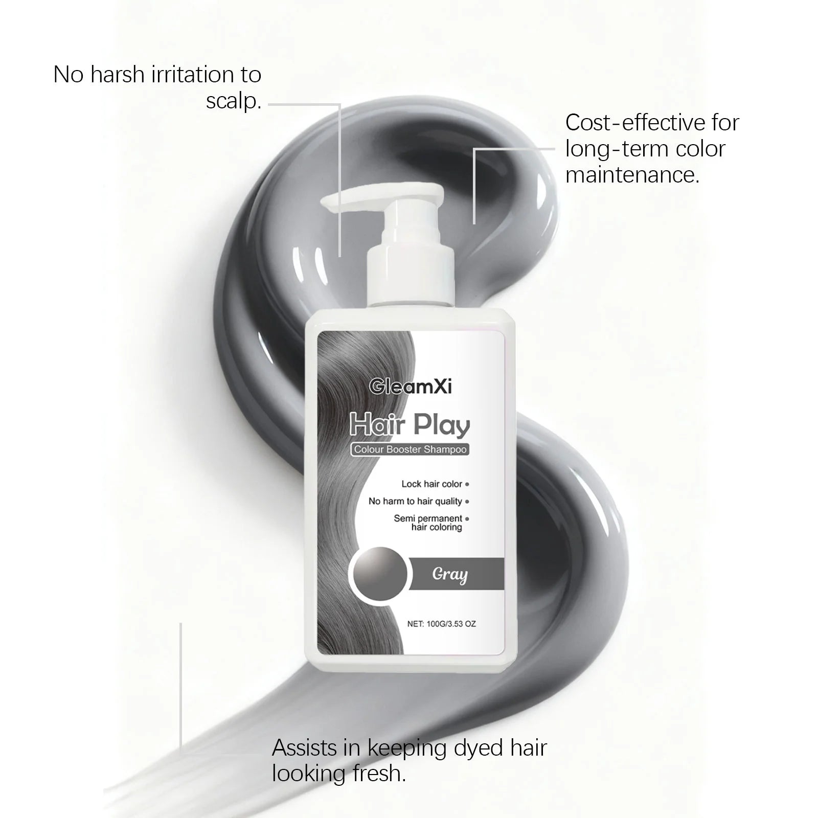 100g Hair Dyeing Shampoo Color-Locking Fade Prevention Gentle Cleansing Nourishing Smoothing Gray Color Fixing Hair Dye Shampoo Peaceful Pleasures Health and Wellness