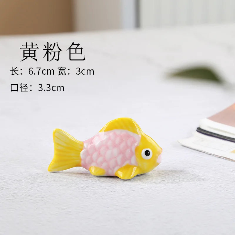 Cute Fish Ceramic Chopstick Rest | Utensil Holder & Table Decor