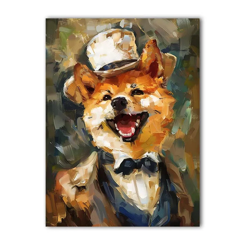Smiling Shiba Inu Dog Canvas Wall Art | Nordic Vintage Poster Canvas Wall Art Peaceful Pleasures Health and Wellness 03 15x20cm No Frame China Mainland