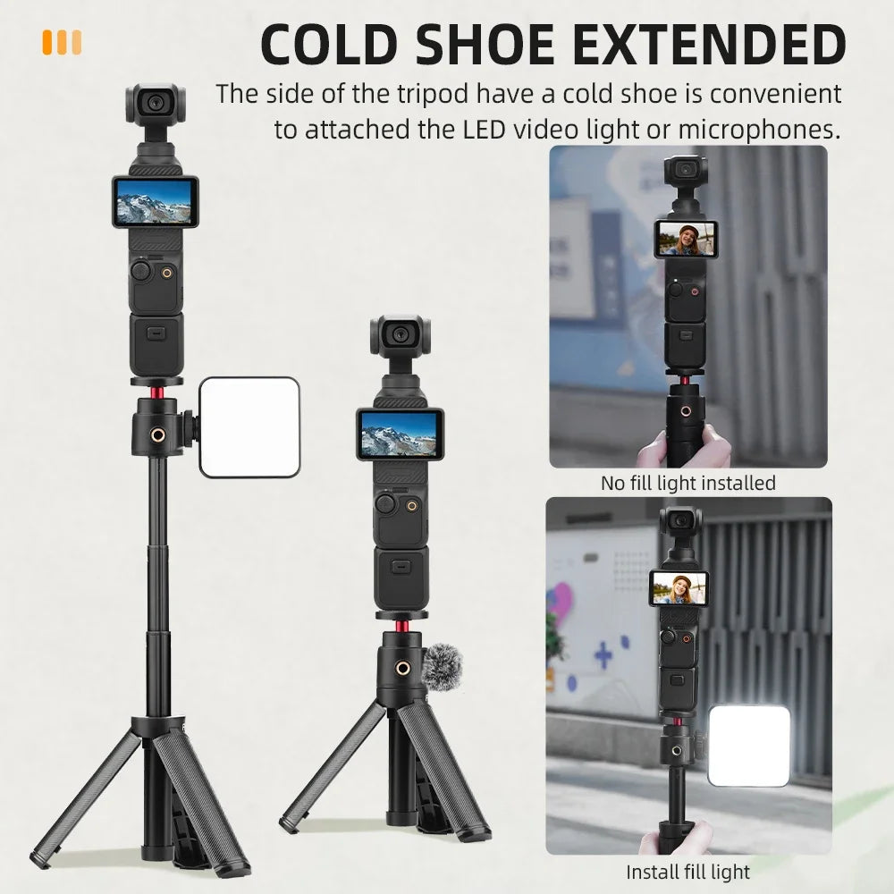Selfie Stick Tripod For DJI Action 5 Pro 4/Osmo 360/Pocket 3/4/Insta360 Ace Pro 2,Camera Live Streaming Photography Accessories Peaceful Pleasures Health and Wellness