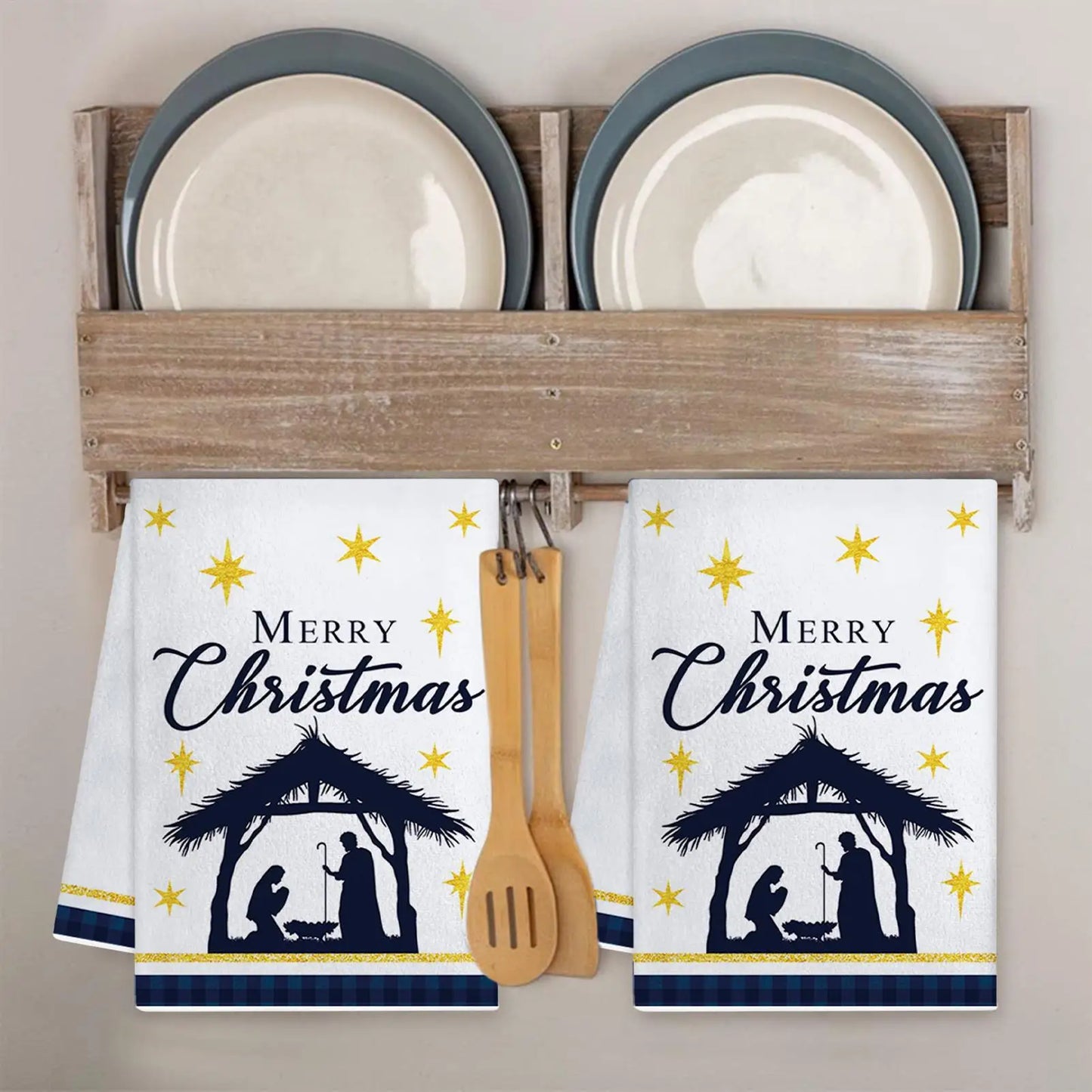 Holiday Towels Nativity Festive Cloth Dry Hand Conveniently Towel For Home Family Festival Daily Decoration Holiday Women Men Peaceful Pleasures Health and Wellness
