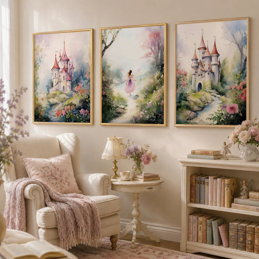 Nordic Dreamy Castle Canvas Wall Art for Kids Nursery Decor Canvas Wall Art Peaceful Pleasures Health and Wellness