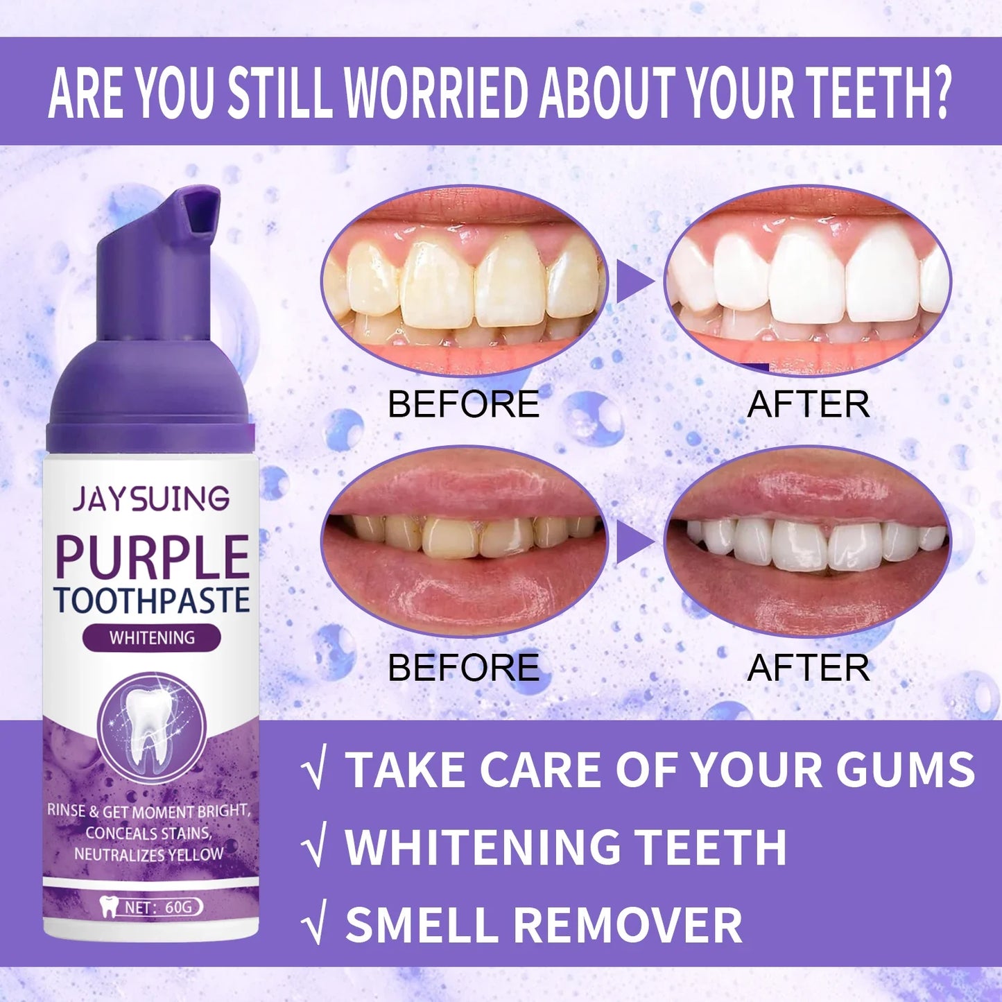 Purple Toothpaste Whitening Serum – Bright Smile & Fresh Breath