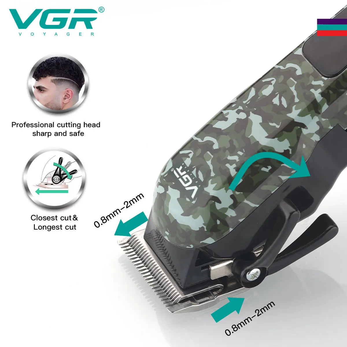 VGR V-665 sharping blade hair cut machine professional electric trimmer rechargeable cordless hair clipper for men Peaceful Pleasures Health and Wellness